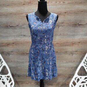 French Grey Floral Crepe Dress